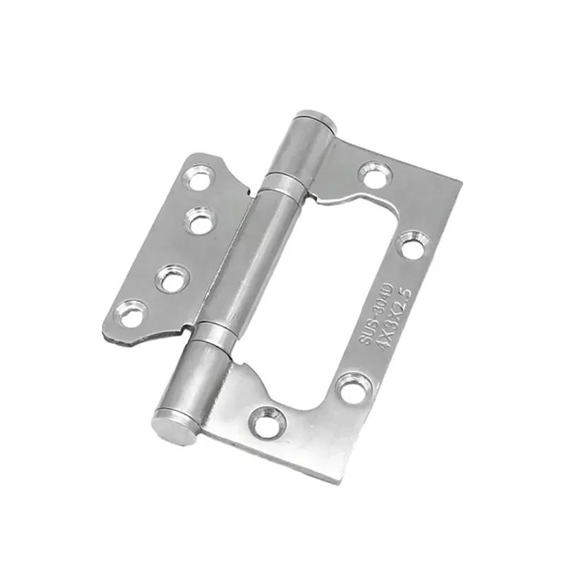 2 Stück 304D Edelstahl Türscharniere 4 Zoll Unsichtbar Leise Verdickt 2,5 Lager Hardware Scharnierzubehör für Türen Fenster