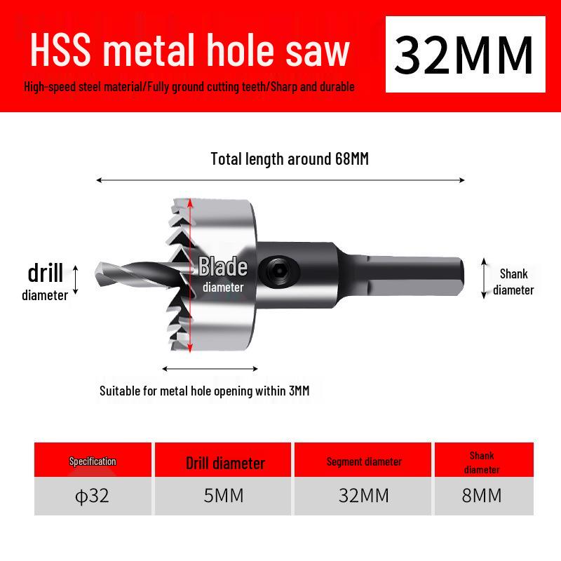 Hochgeschwindigkeits-Lochsäge aus Edelstahl für das Bohren von Metall und Aluminium