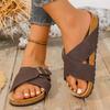 Mode 2025Nouveaux Sandales en Liège pour Femmes Mode Classique Semelle Épaisse Douce Liège Sandales d'Été de Plage Maison Bout Ouvert Plates
