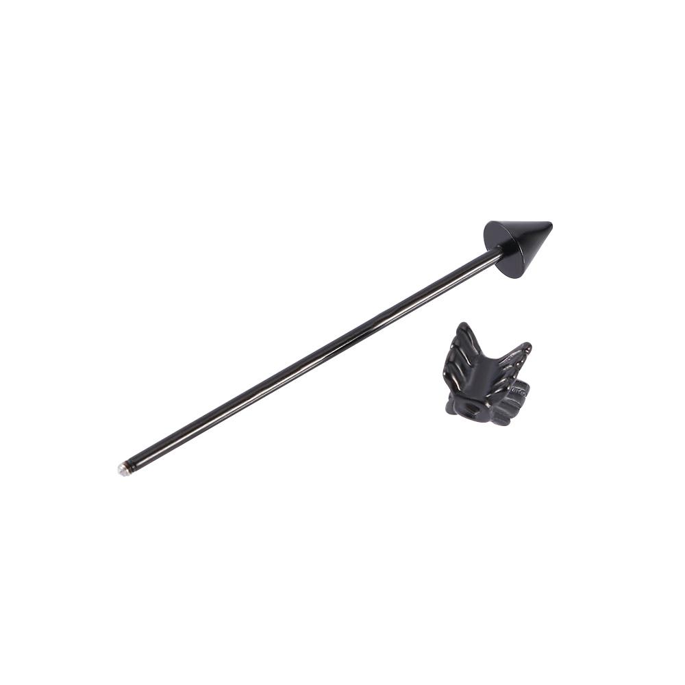 Joia Industrial de Aço Inoxidável Prateado 35mm Barra Piercing Stud Flecha Brinco Cartilagem da Orelha