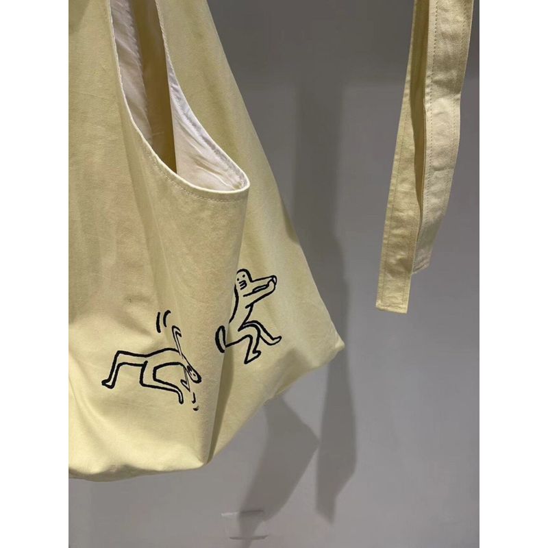 

In Choose U Smile Home 2024 Summer Korean Style Casual Canvas Bag Shoulder Bag Crossbody Bag Small yellow doll bag (with extension strap)