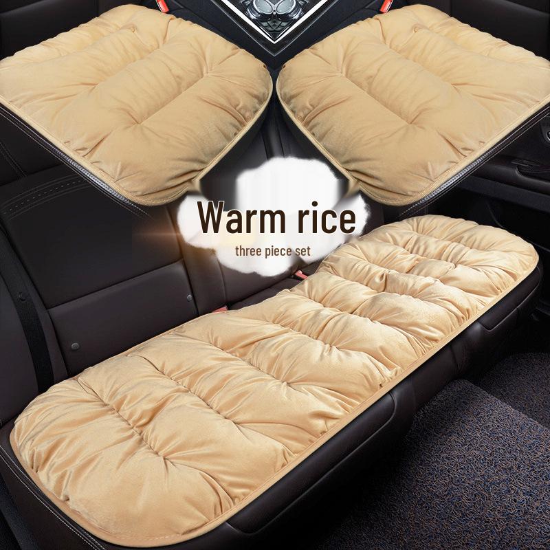 Velvet Car Lumbar Support Cushion Set: Thickened, Warm & Comfortable for Autumn/Winter