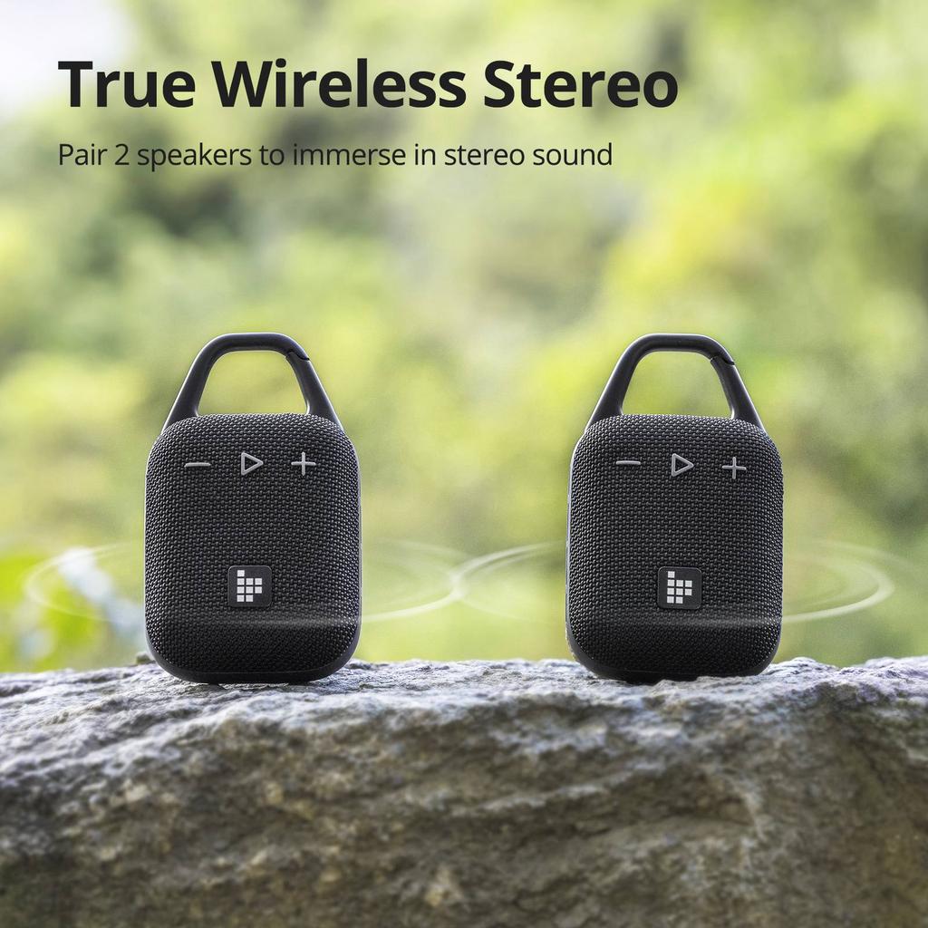 Tronsmart Mirtune H1 Portable Speaker - IPX7 Waterproof 20H Playtime Bluetooth 5.3 TWS Pairing Carabiner Hook Outdoor