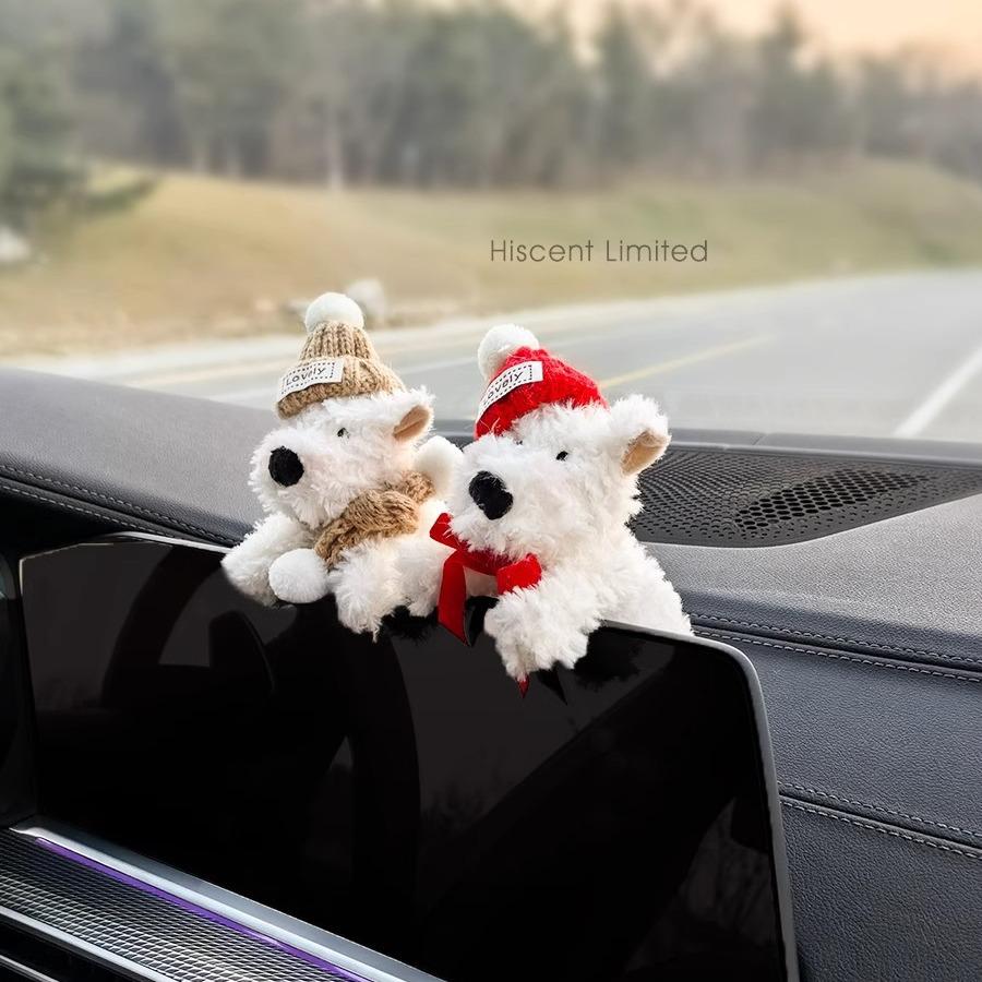 West Highland Puppy Car Ornament - Column Mount Central Screen Decoration