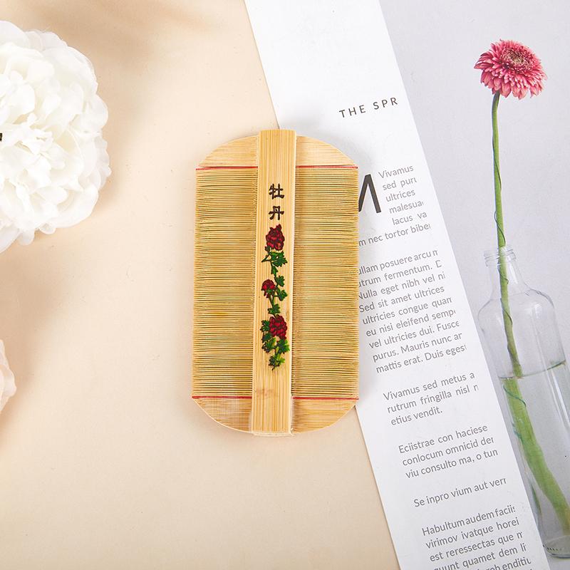 Chiński Tradycyjny Bambusowy Grzebień Ręcznie Robiony Grzebień Usuwa Swędzenie Skrobanie Głowy Grzebienie na Pchły Wszy Narzędzie do Pielęgnacji Włosów Akcesoria Upiększające