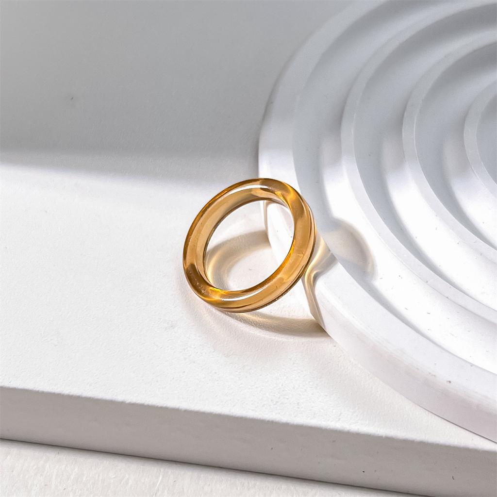 Solid Vintage Ring For Women Transparent Colorful Acrylic Resin Ring Korea Fashion Geometric Aesthetic Jewelry Trend Punk Rings