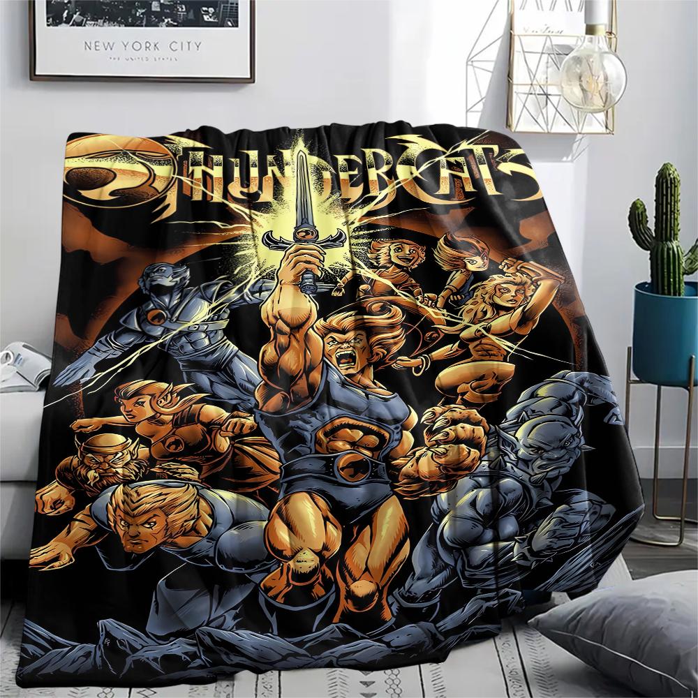 1 Stück ThunderCats Print Flanelldecke, Hohe Qualität für alle Jahreszeiten, Heimdekoration, Wärme und Komfort, Perfekt für Weihnachtsgeschenke