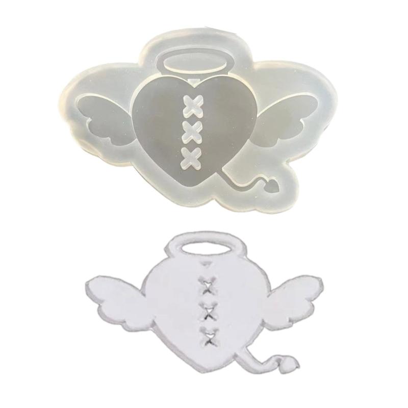Angel Wing Keychain Pendant Molds Silicone Epoxy Resin Mold Chocolate Cake Clay Making Tool DIY Necklace Jewelry Mould