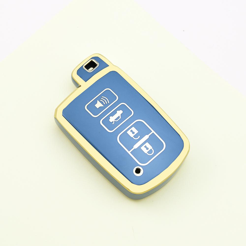 Gold Edge 2/3/4 Buttons TPU Car Remote Key Case Cover Shell Fob Bag for Toyota Land Cruiser Corolla Camry RAV4 Highlander Auris CHR Avalon