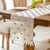 With 3D Pom-poms Lace Table Runner Nordic Style Table Linen Dining Table Cloth  Party