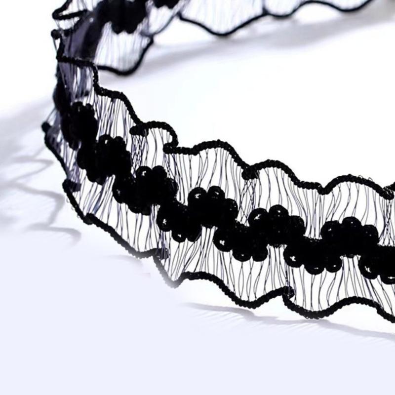 Lace Camellia Choker Necklace Decorative Choker Neckband for Formal Occasion Adjustable Collarbone Necklace Lady Jewelry