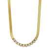 Women's European & American INS Style Colored Diamond Stainless Steel Necklace with 18K Gold Snake Chain - Versatile Niche Design.