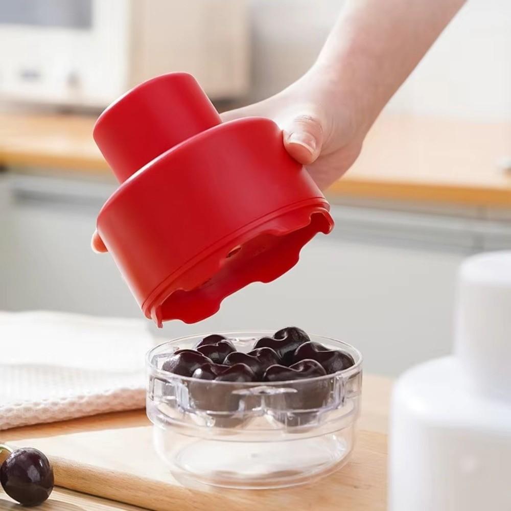 New with 7 Holes Seed Squeeze Tool Easy-Press Plastic Fruit Corer Transparent Cherry Olive Pits Tools