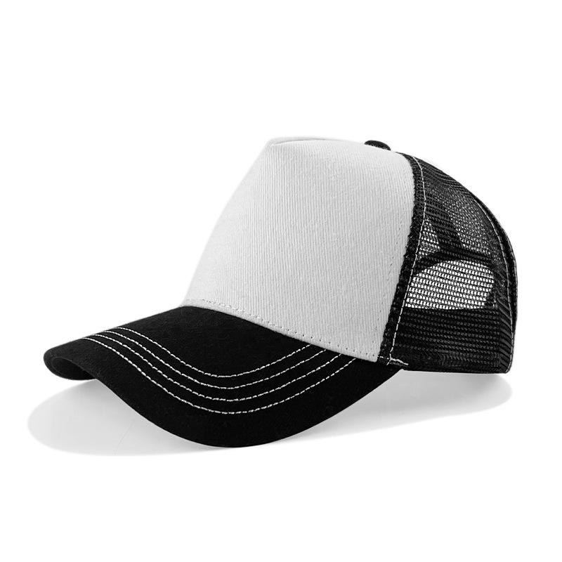 Summer Polyester Cotton Color Blocking Net Hat Embroidered Outdoor Travel Sun Hat Casual Breathable Baseball Cap
