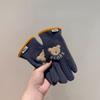 Kids Winter Warm Fleece Lined Fingered Gloves Outdoor Cycling Windproof Cold Weather Protection Unisex
