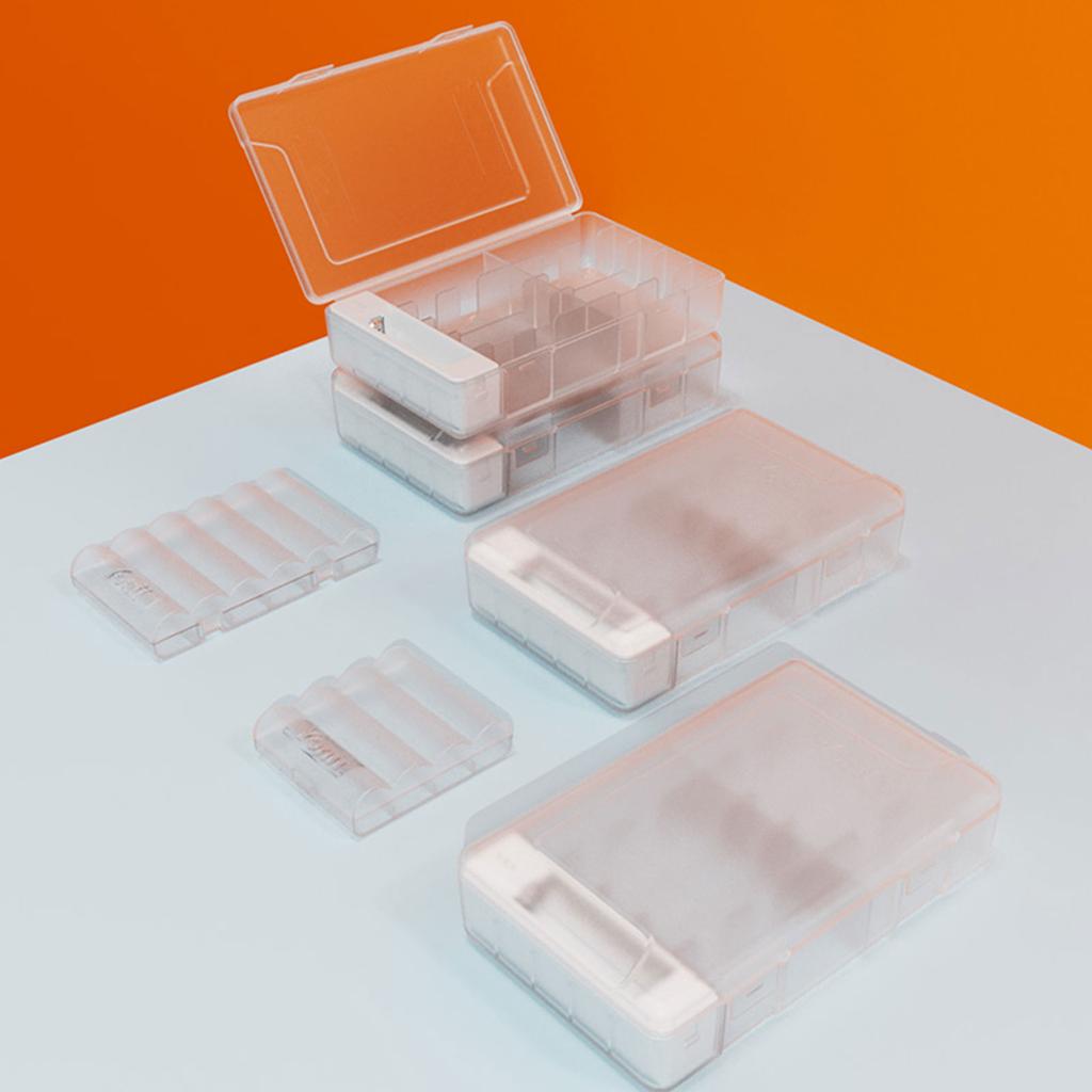 Battery Organizers Case For AA/AAA Batteries Storage Box With Tester Function Large Capacity Clear Storage Boxes