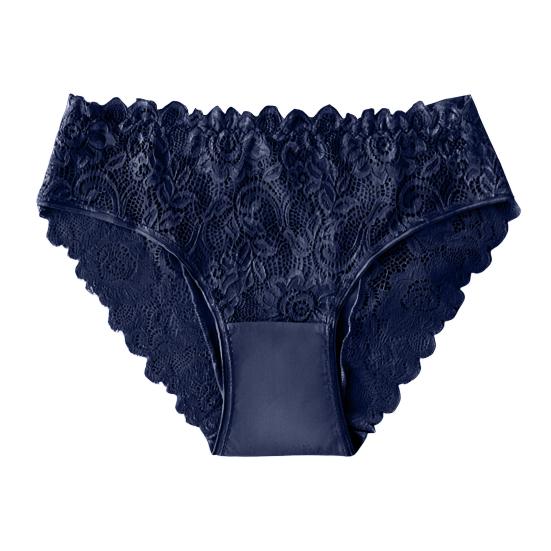 Chiloți din dantelă pentru femei, fără cusături, cu talie medie, lenjerie intimă sexy din dantelă florală, chiloți invizibili