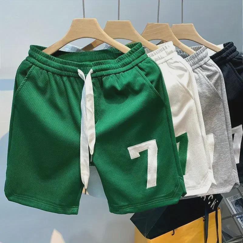 Men's Summer Basketball Shorts: Trendy, Lightweight, Loose-Fit Casual White Shorts