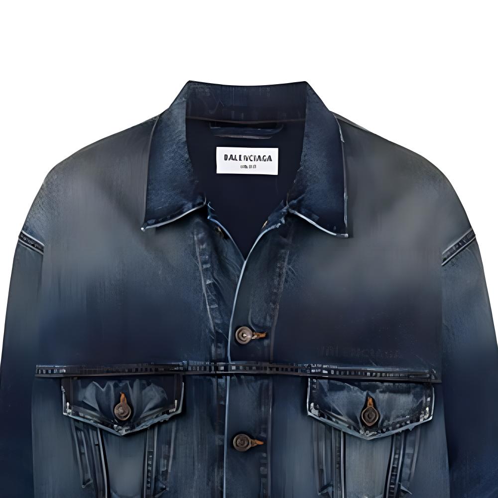 Balenciaga Denim Jacket Men's Blue 671889TJW754021