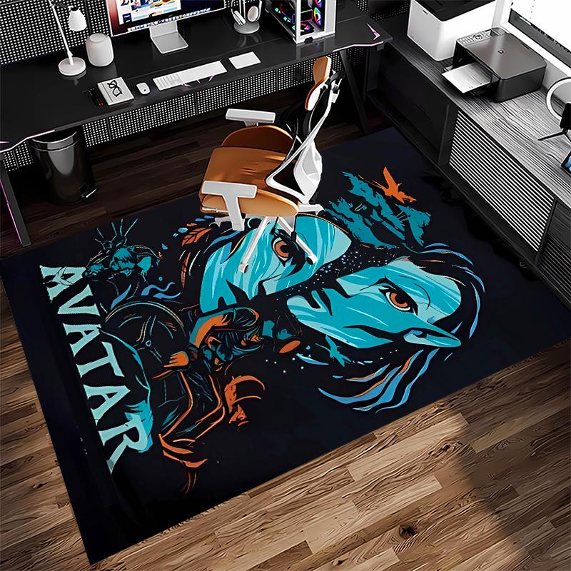1pc Avatar Print Area Rug - Soft,Washable Non-Slip Indoor Mat for Office Chairs,Living Room,Home Office Decorative Rug