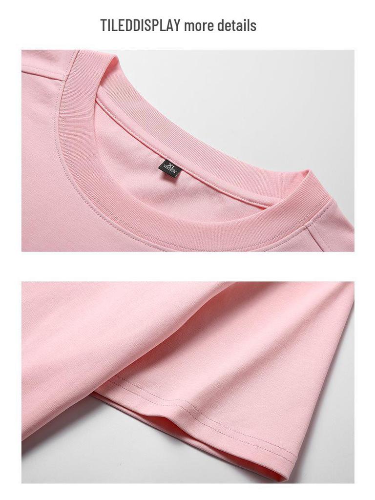 Men's 250g Heavyweight Loose-Fit Short Sleeve Round Neck T-shirt for Business Casual