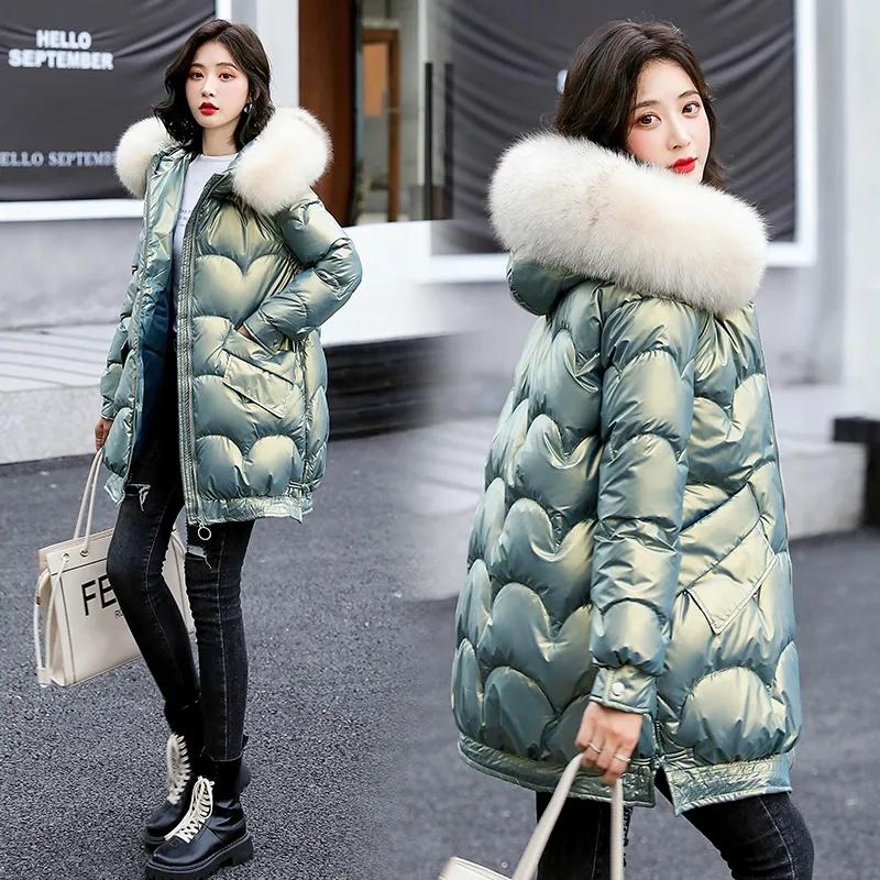 Women Winter Jacket Parkas Fashion Fur Collar Hooded Thick Warm Parkas Casual Female Long Snow Wear Coat Outwear