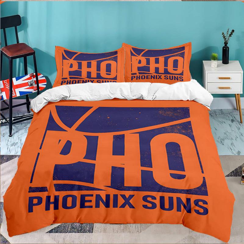 Phoenix Basketball Team 3pcs Bedding Set,Including 1pc Duvet Cover And 2pcs Pillowcases Perfect Gift for Christmas,Ideal for Bedroom, Dormitory