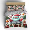 Santa Claus Christmas Pattern Bedding Duvet Cover Set Duvet Cover Pillowcases  (1*Duvet Cover 2*Pillowcases, Without Duvet Insert)