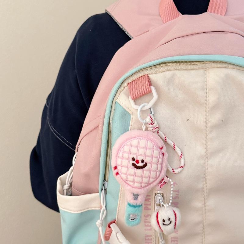 1 Piece Plush Tennis Racket Doll Bag Pendant Keychain Ornaments Toys Couple'S Best Friend Hanging Decoration Gifts