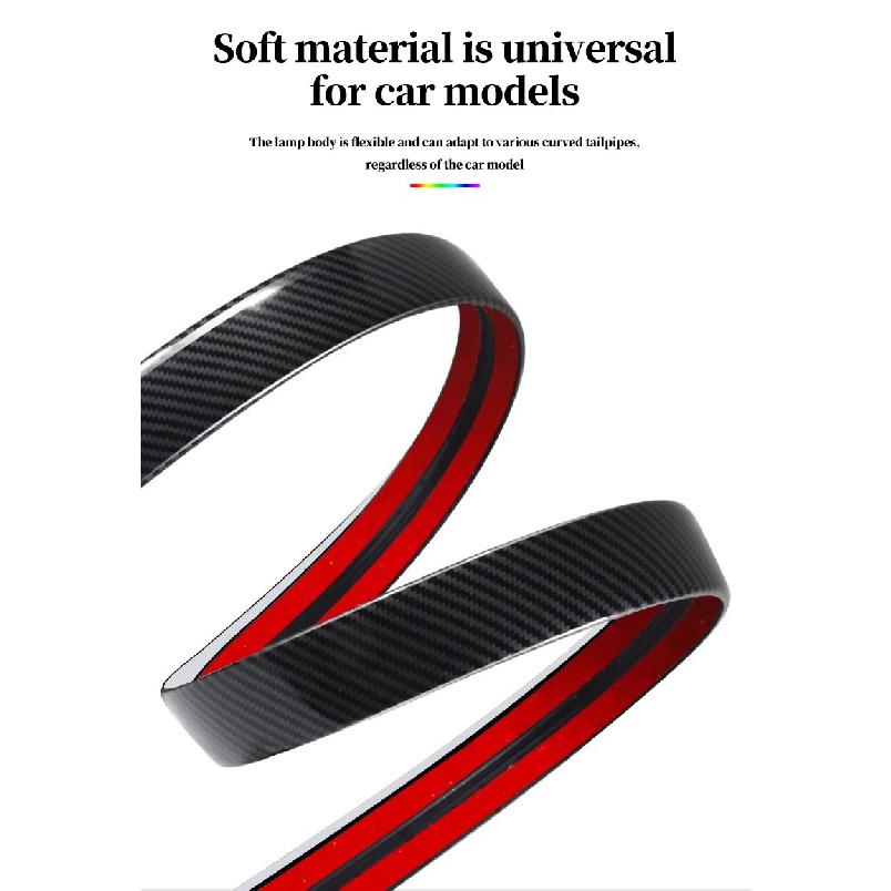 New Car Carbon Fiber Tail Light Modified Trunk Tail Light, Turn Signal Brake Light, Universal LED Iridescent Flow Light
