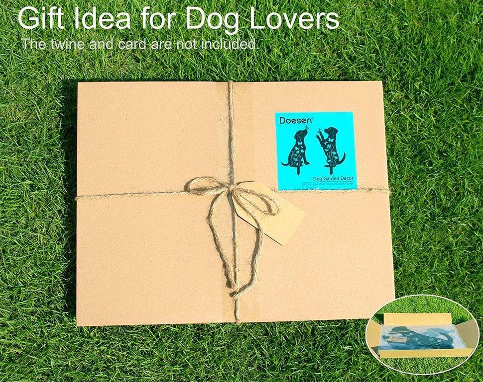 Mały piesek sylwetka ozdoba ogrodowa: Pusta Dekoracja Trawnikowa z Żelaza.