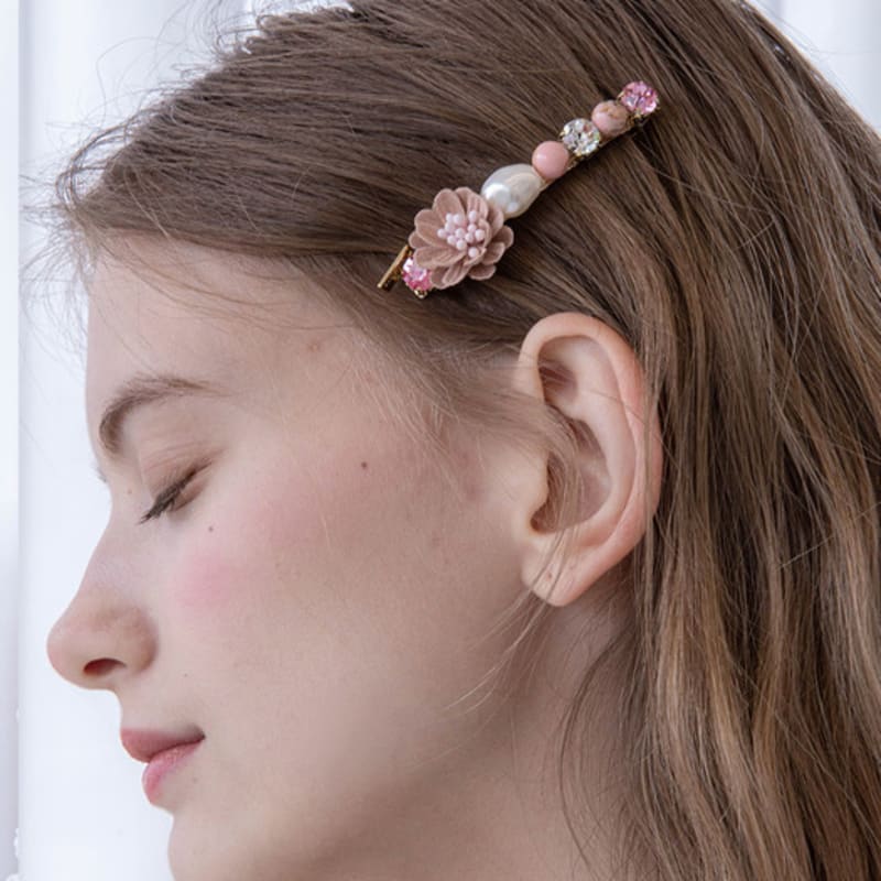 Jean Paul Clarisse Flower Gemstone Automatic Pin LFAC0378