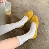 Fashion Spring New Style Women Flats Split Toe Shoes with Bow Soft Leather Bow Tie Front Shallow Slip On Girls Shoes Flats Ballet Shoes
