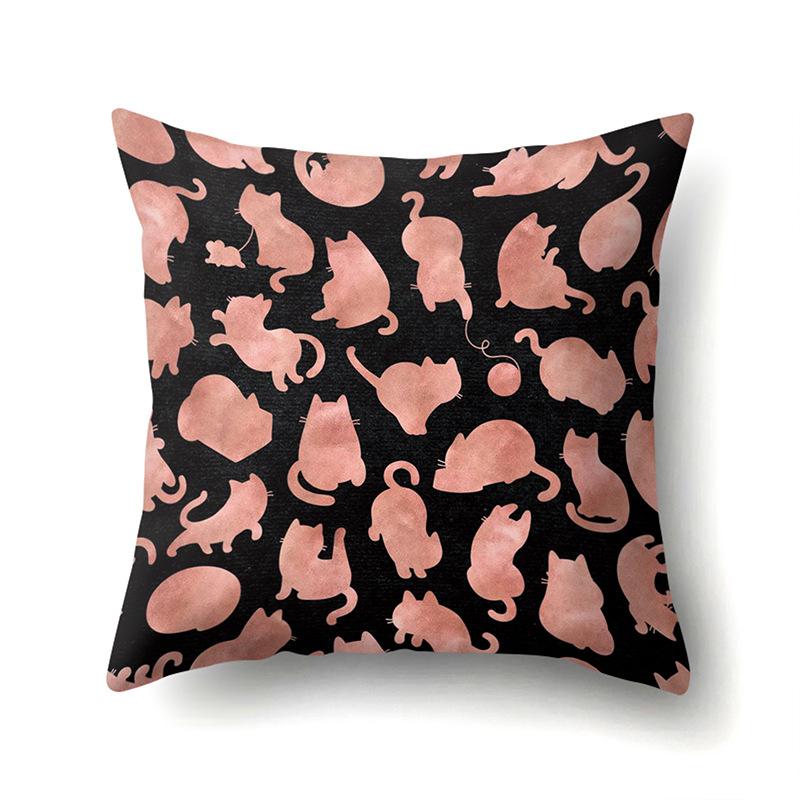 Polyester Pillow Case Automobile Decoration Home Printed Pillow Case Waist Cushion Cover Car Cushion Head Cushion Cover