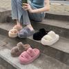 Cm Fluffy Shoes Women Wear  Internet Celebrity Explosion Autumn and Winter Go Out Thick-soled Plush Cotton Slippers