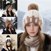 1Pc Plush Hat Cold Protection Imitation Fox Fur Winter Color Blocked Cycling Ear Protection Polyester Single Ball
