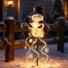 Gartendekorationen für die Winterferien Solare Schneemann-Erdspießleuchte, Fließende Wasserfall-LED-Lichterkette mit Weihnachts-Hofkunst-Dekor Stern Schneeflocke,