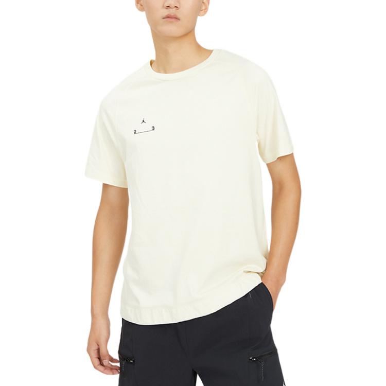 Jordan FW22 Logo Print Cotton Crew Neck T-Shirt Men Tops Off-White DQ8070-113