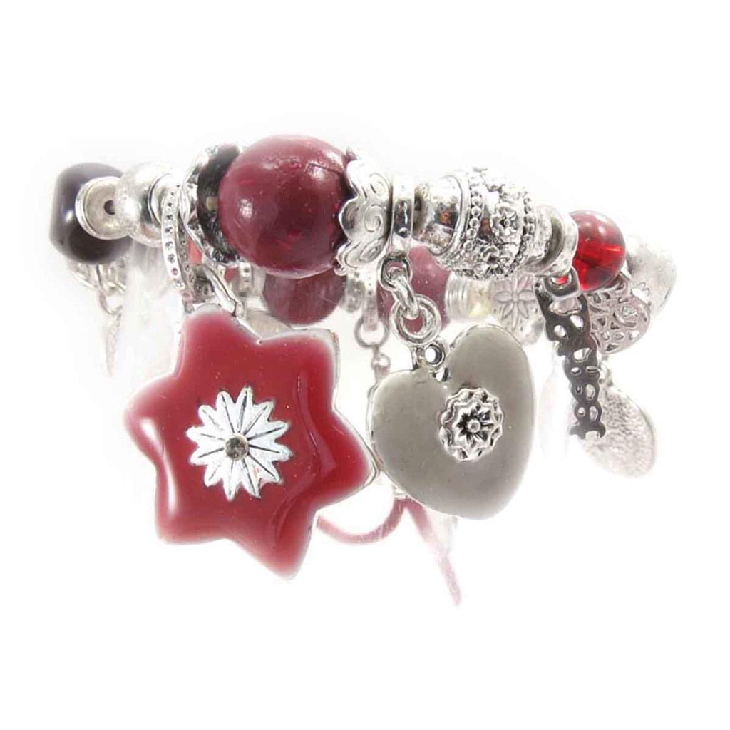 Les Trésors De Lily [C5448] - Cherry Red 'Japanese Garden' Designer Bracelet