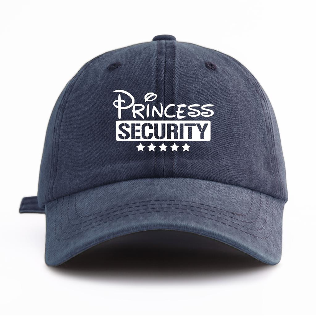 1pc Princess Security Print Washed Baseball Cap for AdultsMinimalist Retro Style Casual Soft Adjustable Dad HatPerfect As Gift