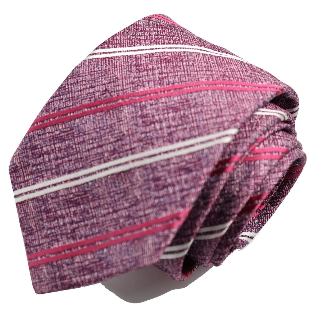 Michiko London KOSHINO Striped Silk Made In Italy with Japanese Perfect Gift for Men and Wine Tie, Fabric, 100% Silk, Women, Unisex, mki-017-B,