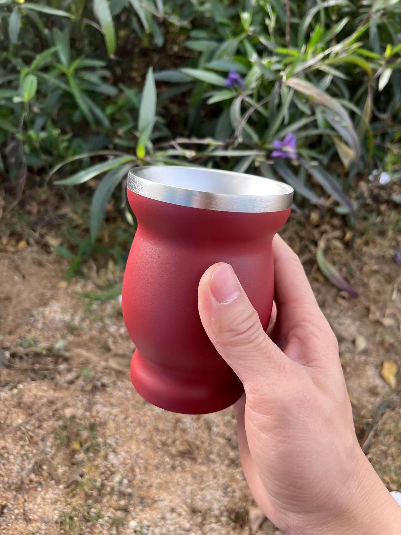 240ml 8oz double wall layer stainless steel yerba mate tea cup tumbler coffee cup coffee tumbler no straw 201-300ml красный