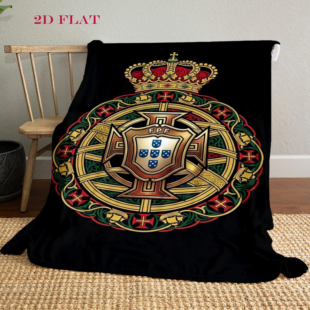 Royal Emblem Design blanket Soft and comfortable Camping trip Air conditioning blanket Office rest blanket Outdoor plush blanket