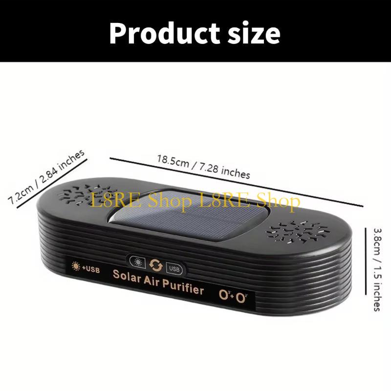 L8RE Solar/USB Car Air Purifiers Fresher Air Odor Removal Smokes Odor Removal Plastic