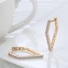 Temperament Zircon Geometric Earrings Ear Buckles Women's, Stylish Simple Rose Gold Pentagon Earrings, Jewelry