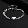A-Z Initial Bracelets for Men Women,Waterproof Cuban Chain,Double Layered Box Link Chain Bracelets,Alphabet Name Jewelry Gift