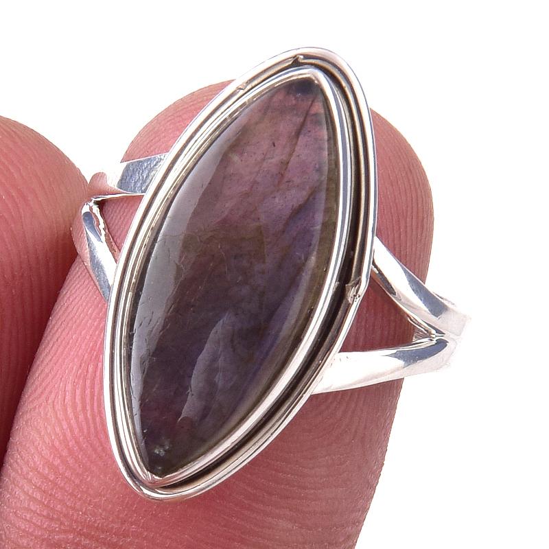 

Natural Labradorite Gemstone Handmade 925 Solid Sterling Silver Ring Size 7 v1o27