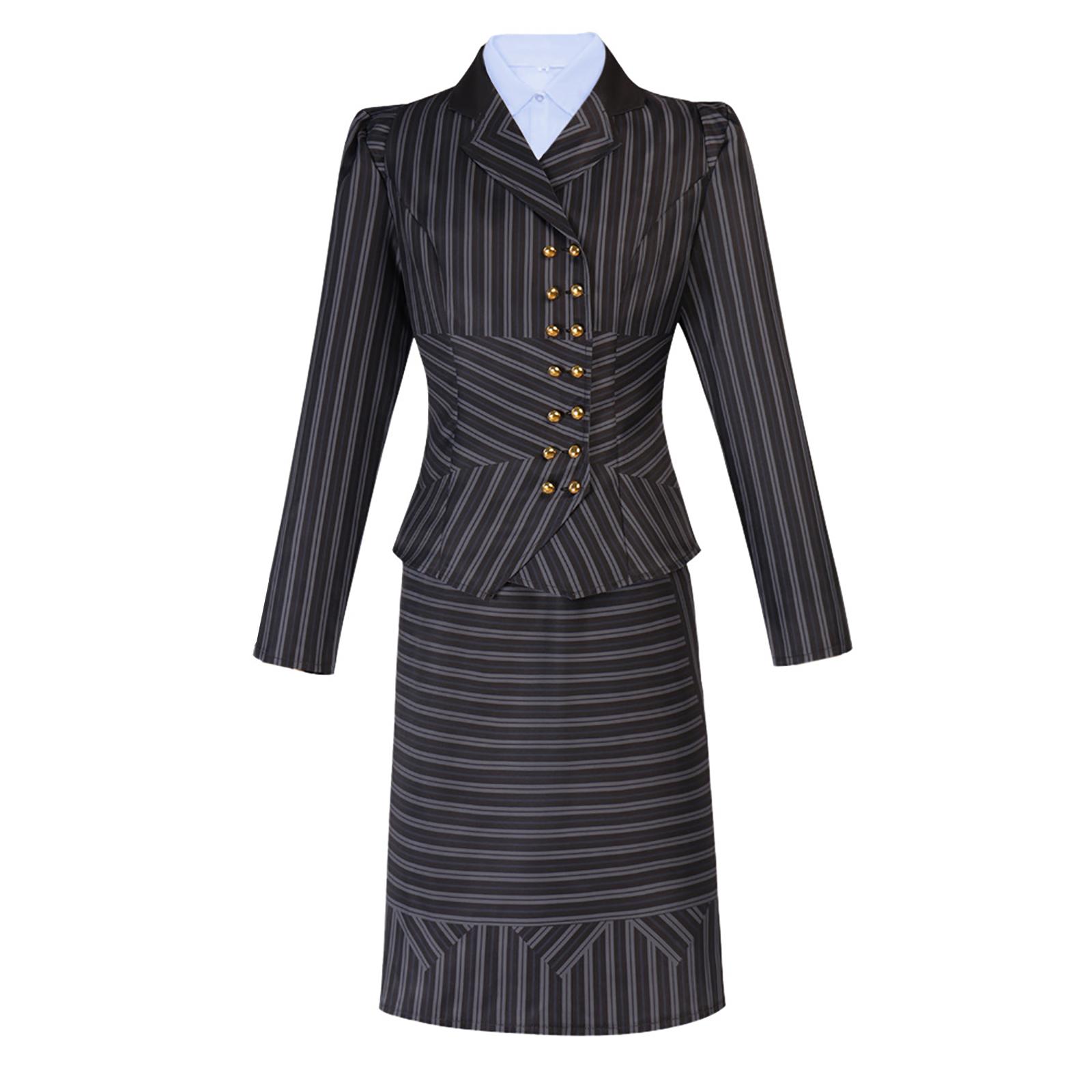 

Cosplaydiy Косплей Женский Черный Полосатый Костюм-Униформа Женский Костюм на Хэллоуин Карнавальный XL чёрный