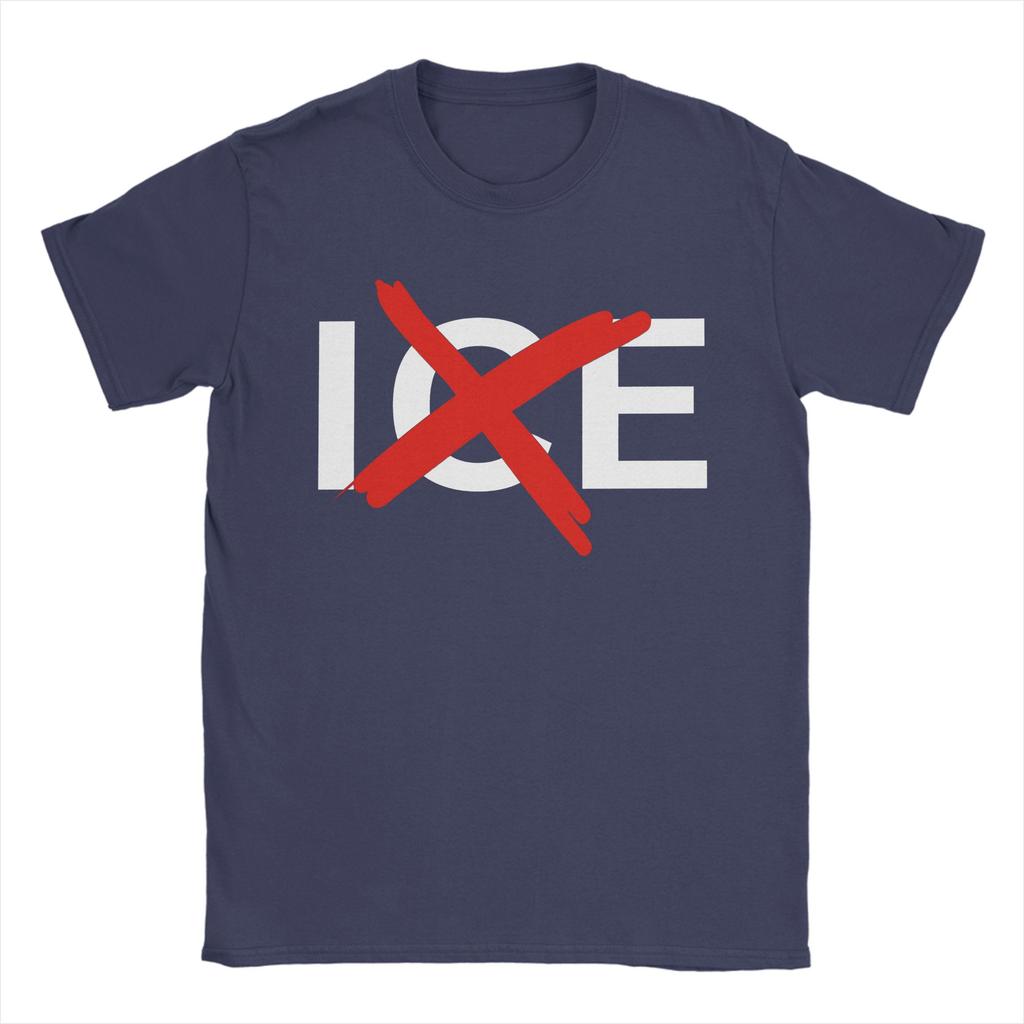 Unisexs Anti ICE Abolish Ice Logo T Shirts  100 Cotton Clothes Funny Short Sleeve Crewneck Tee Shirt Gift TShirt