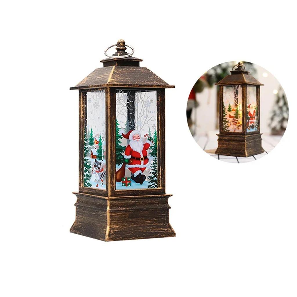 Christmas Santa Lantern Wind Lights Merry Christmas Decoration for Home Natal Navidad 2025 Xmas  Ornaments Gifts New Year 2025